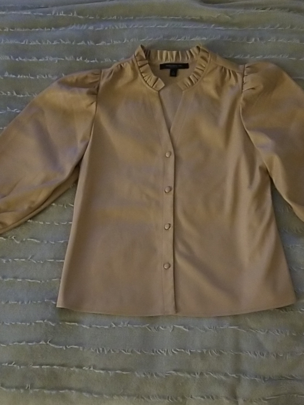 MARC NEW YORK Women's Ruffle Collar Button-Front Top - Cream